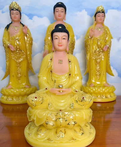 Tượng Phật A Di Đà ngồi đài sen