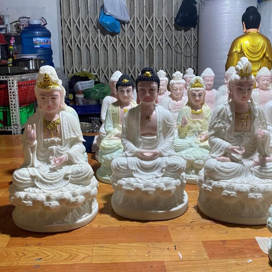 Tượng Tây Phương Tam Thánh dáng ngồi