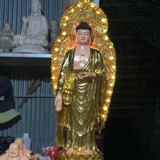 Tượng Tây Phương Tam Thánh Có Lá Đề